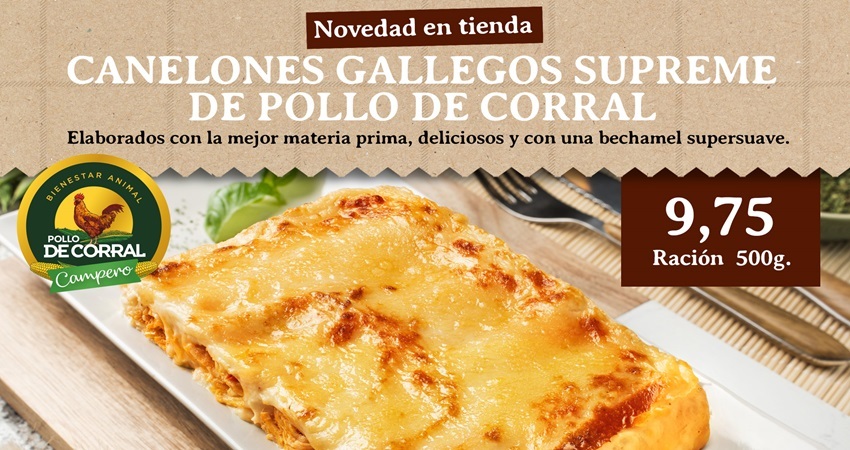 Canelones de pollo de Corral